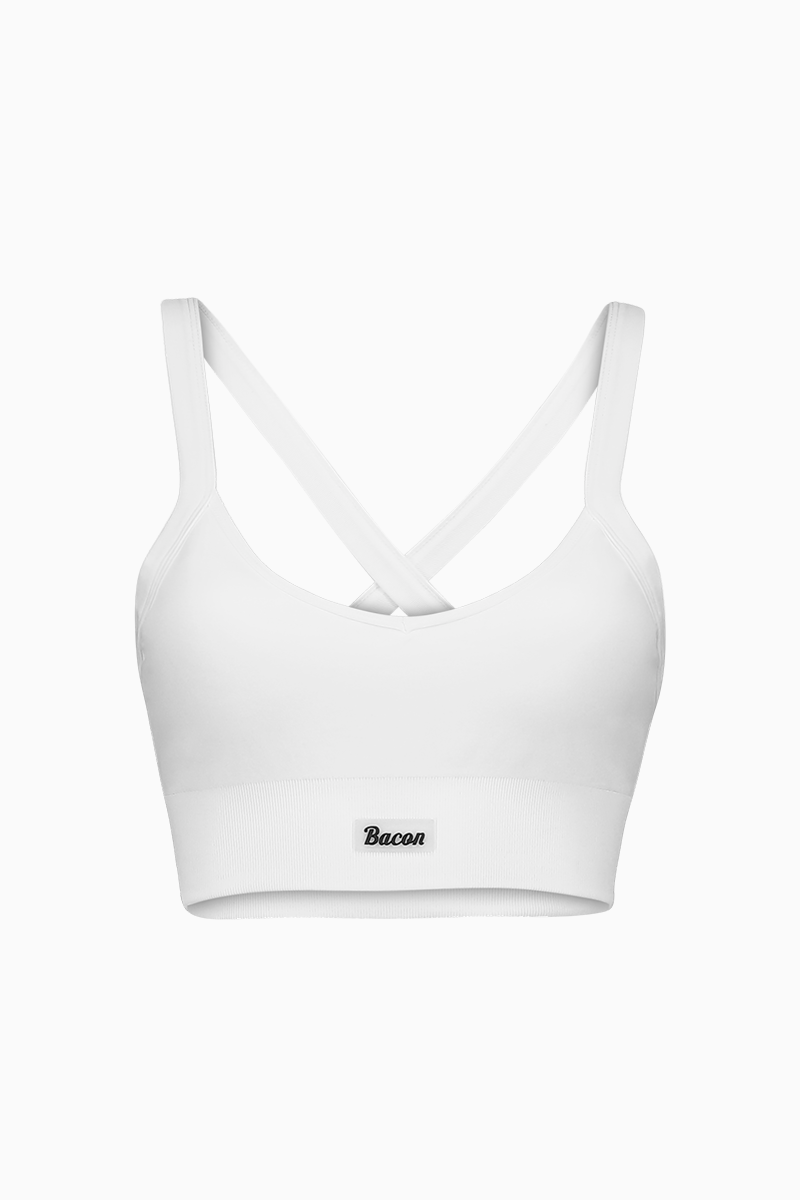 Bacon Active Sports Bra Seamless Base Bra // White