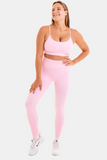 Bacon Active Long Legging Ribbed Seamless Leggings // Light Pink