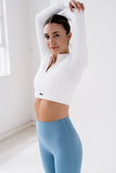 Bacon Active Long Sleeve Seamless Cropped Long Sleeve // White