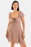 Harper Mini Dress // Brown