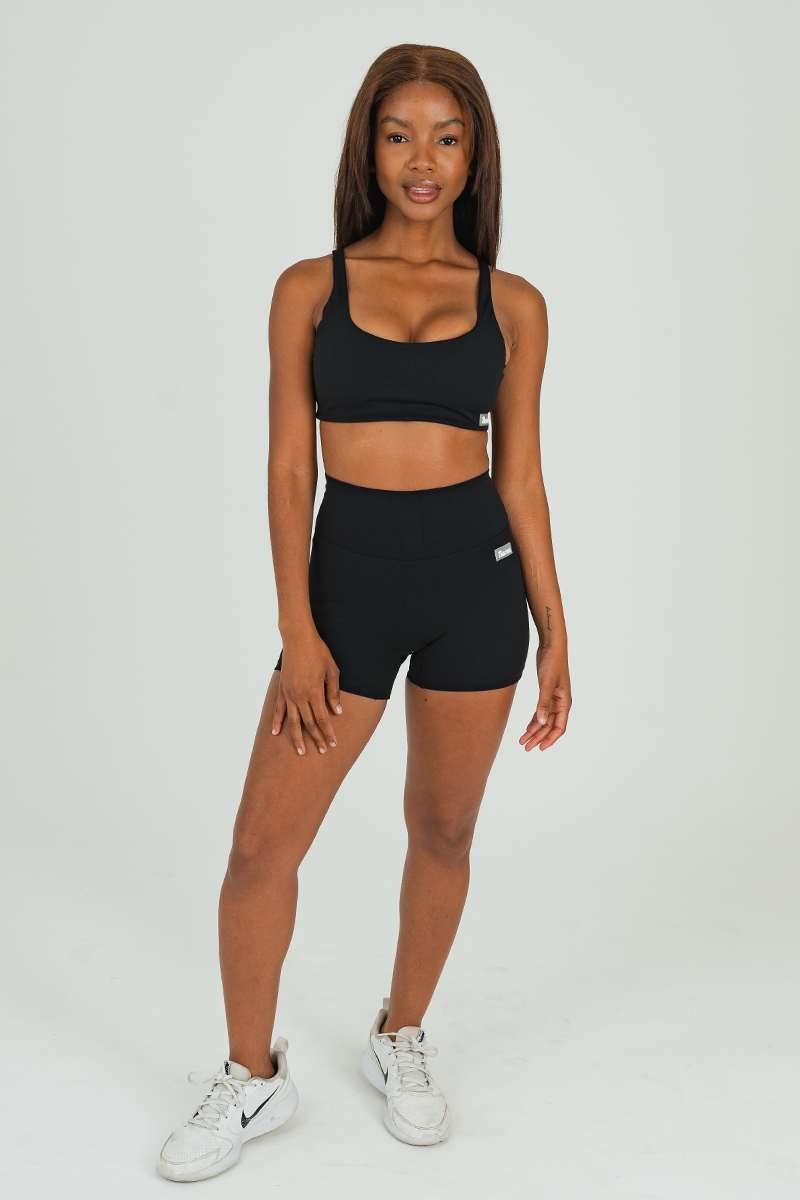 Bacon Active Shorts Scrunch Bum Booty Short // Black