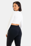 Bacon Active Long Sleeve Seamless Cropped Long Sleeve // White