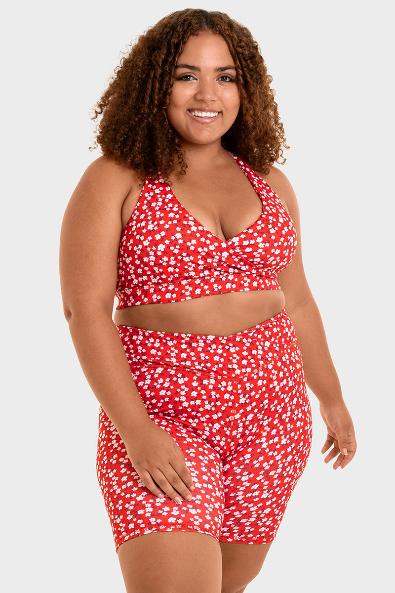 Bacon Active Sports Bra Vital Wrap Sports Bra // Cherry Blossom