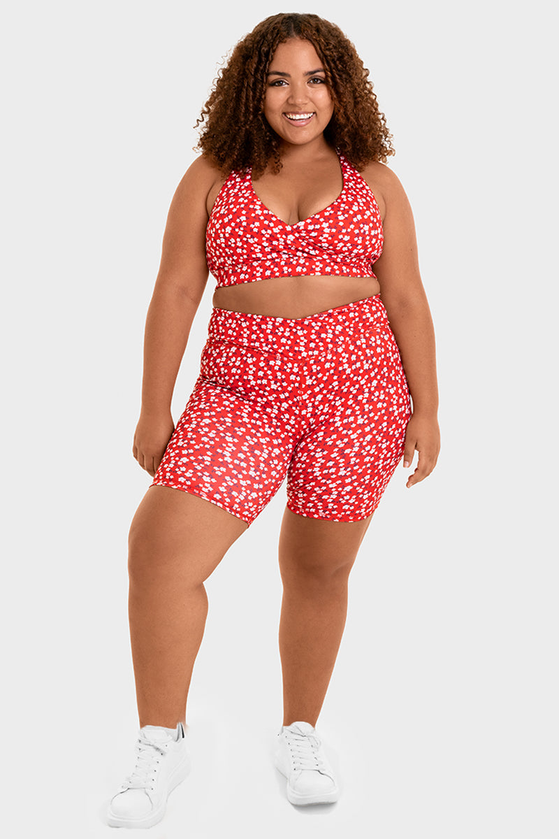 Bacon Active Sports Bra Vital Wrap Sports Bra // Cherry Blossom