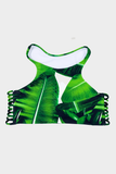 Bacon 2022 Bikini Top High Neck Top // Green Palm