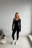 Bacon Active Long Sleeve Sculpt Fitted Long Sleeve // Black