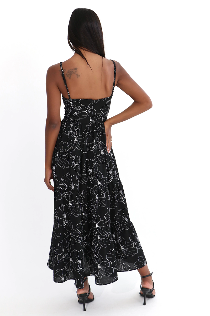 Noac Beachwear Amelia Summer Dress // Black & White Floral