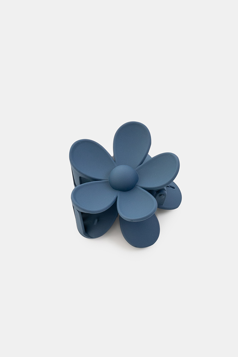 Bacon Hair Accessory Flower Claw Clip // Dark Blue