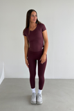 Bacon Active T-Shirt Sculpt Tee - Burgundy