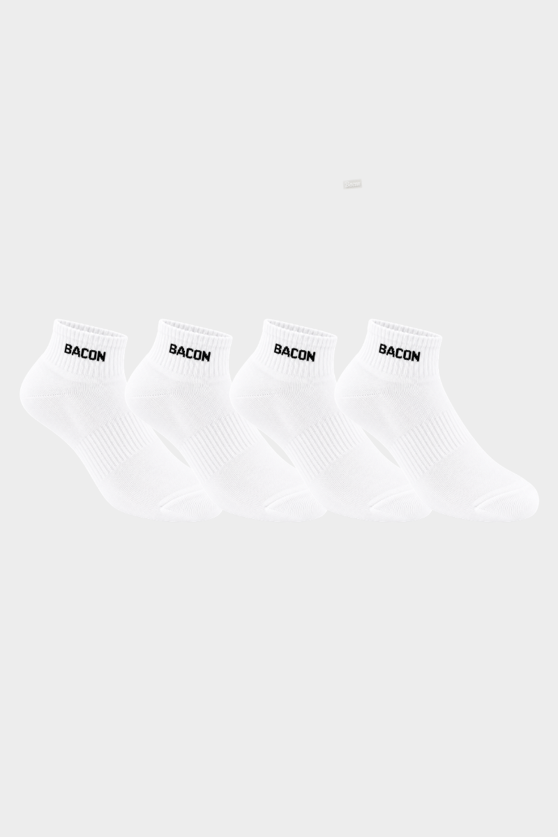 4-Pack Quater Sock // White Bacon