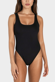 Bacon Bikinis One Piece Belle One Piece // Black Crinkle