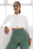 Bacon Active Long Sleeve Seamless Cropped Long Sleeve // White