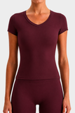 Bacon Active T-Shirt Sculpt Tee - Burgundy