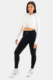 Bacon Active Long Sleeve Seamless Cropped Long Sleeve // White