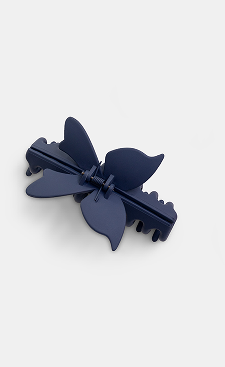 Bacon Candle Butterfly Claw Clip // Navy