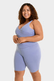 Bacon Active Shorts V-Waist Biker Short // Blue