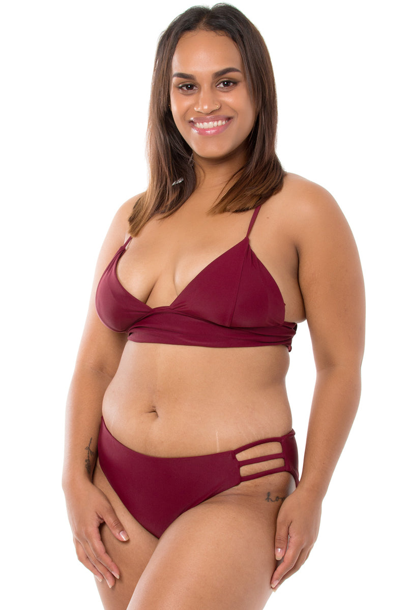 Bacon Bikinis Bikini Bottom Classic Lexi Bottom // Maroon