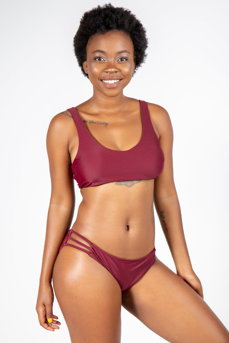 Bacon Bikinis Bikini Bottom Classic Lexi Bottom // Maroon