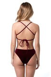 Bacon Bikinis Bikini Bottom Velvet Bottom // Maroon