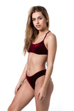 Bacon Bikinis Bikini Bottom Velvet Bottom // Maroon