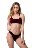 Bacon Bikinis Bikini Bottom Velvet Bottom // Maroon