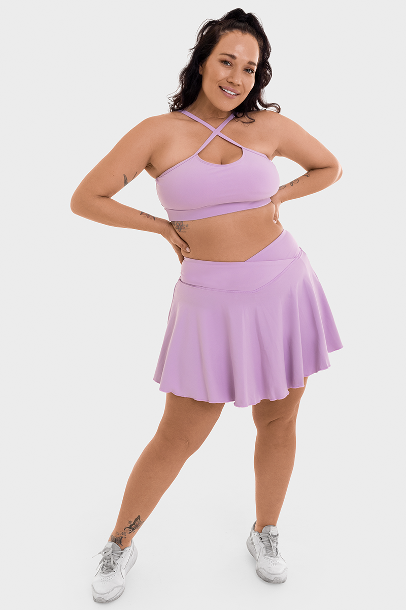 Bacon Active Shorts V-Waist Baseline Skirt // Purple