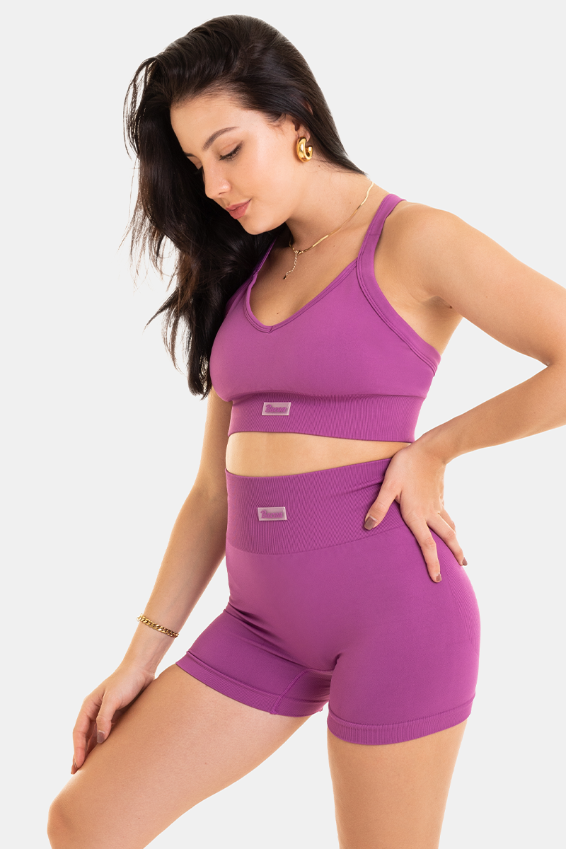 Bacon Active Shorts Scrunch Bum Seamless Booty Shorts // Berry