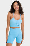 Bacon Active Sports Bra Scrunch Seamless Bra // Sky