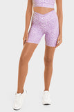 Bacon Active Shorts V-Waist Biker Short // Purple Zebra