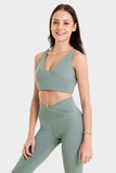 Bacon Active Sports Bra Wrap Sports Bra // Green
